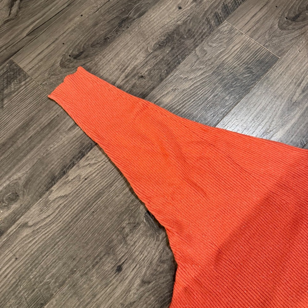 Chico's Women's Scoop Neck Ribbed Sweater in Coral - Picture 7 of 8